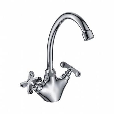 Смеситель для кухни LEDEME 2руч. (4183) крест,латунь, гайка