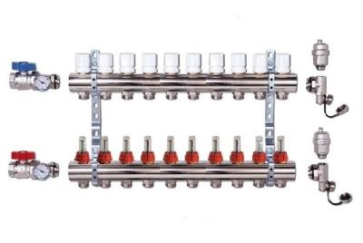 Коллекторная группа латунь без расходомера 1" без кранов 10- вых ТИМ (KВ010)