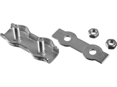 Зажим троса двойной , 3мм, 2 шт оцинкованный, ЗУБР