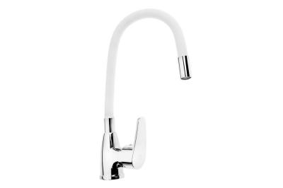 Смеситель ROEGEN RC014W для кухни, 40 мм, на гайке, белый гибкий излив