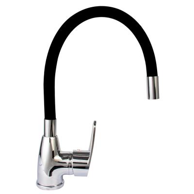 Смеситель ROEGEN RC014N для кухни 40мм, на гайке с боковой ручкой, с гибким белым изливом