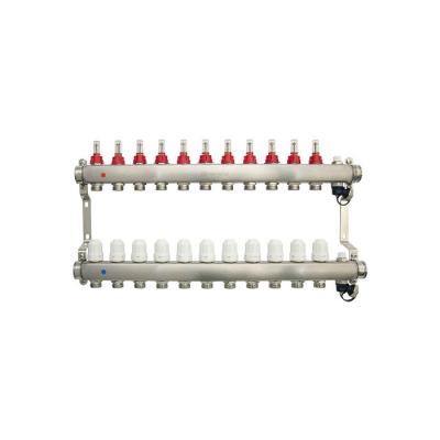 Коллекторная группа ONDO нерж сталь 12 вых. в сборе с автоматическим воздухоотводчиком, расходомерам