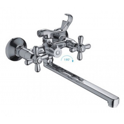 Смеситель для ванны и умывальника 1/2 кер 2225F FRAP с шар перекл КРЕСТ конус