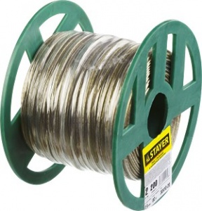 Трос стальной в полимерной оболочке, d=4,0 мм, L-100 м, STAYER