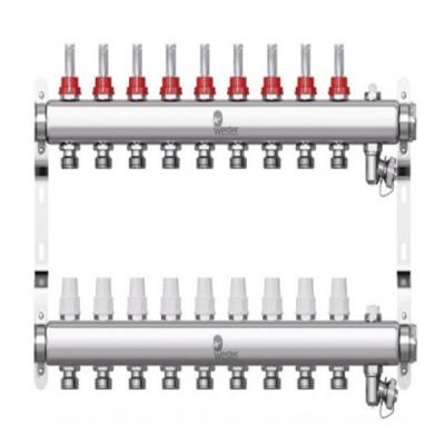 Коллектор нерж. Wester MUFS 1"-3/4 в сборе с расходомерами на 9 выходов