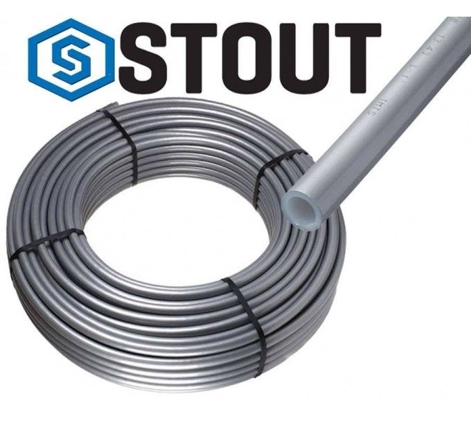 Труба Stout PE-Xa серого цвета 16х2,2 из сшитого полиэтилена