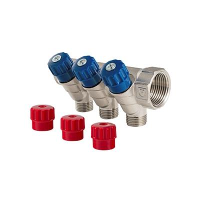 Коллектор VALTEC с регулировочными вентилями, 1"*3вых. Евроконус 3/4