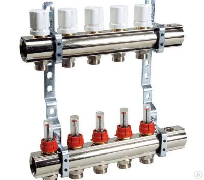 Коллектор нерж. Wester 1 3/4 в сборе с расходомерами на 5 выходов
