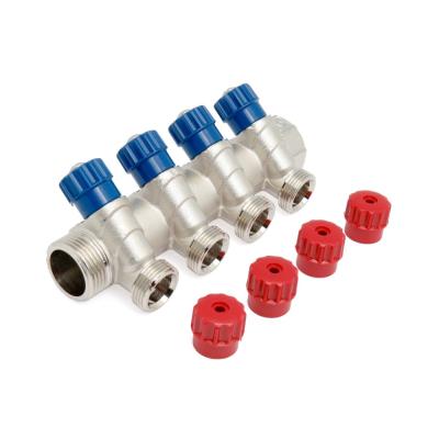 Коллектор VALTEC с регулировочными вентилями, 1"*4вых. Евроконус 3/4