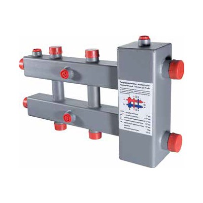 Гидроразделитель VALTEC с коллектором, горизонтальный, 3 контура, до 70 кВт