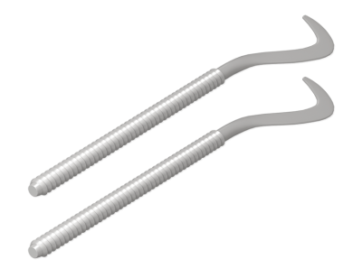 Комплект плоских кронштейнов с дюбелями 7,2*170 мм, silver