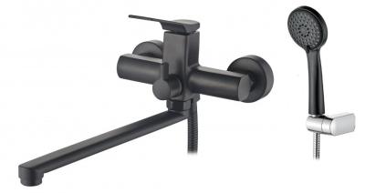 2275B Смеситель для ванны LEDEME дл.излив,дивертор в корпусе (черный)