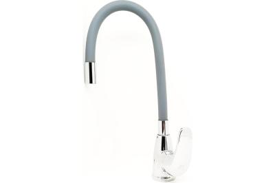 Смеситель ROEGEN RG014S для кухни, 40 мм, на гайке, с боковой ручкой, с гибким серым изливом