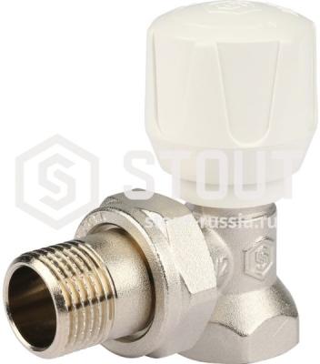 Клапан ручной терморегулир., угловой 1/2" STOUT