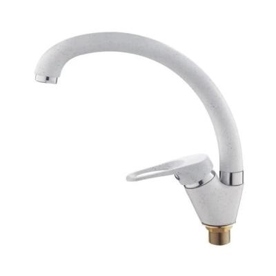 Смеситель Ledeme Rl5913H кухня (на гайке) МАКСИ шар d40 белый