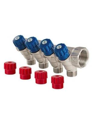 Коллектор с рег. вент.1"х4 выхода1/2" нар.