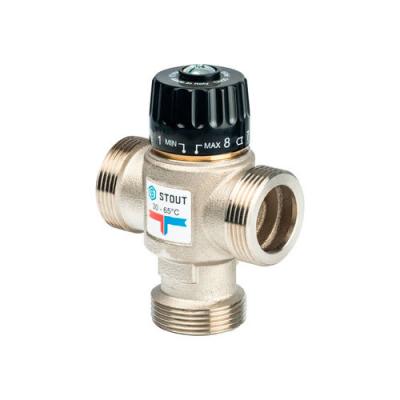 STOUT Термостатический смесительный клапан для сист.отопления и ГВС1*1/4"НР 30-60С KV3.5