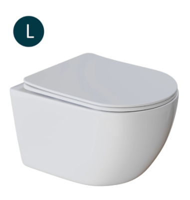 Унитаз подвесной безободковый WAVE ROUND сид. дюропласт, м/л, быстр, БЕЛЫЙ глянец (L)