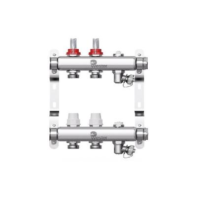 Коллектор нерж. Wester MUFS 1 3/4 в сборе с расходомерами на 2 выхода