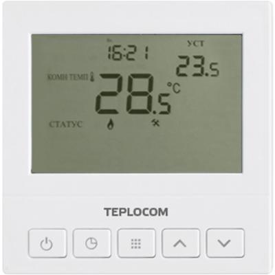Термостат комнатный TEPLOCOM TS-Prog-220/3A,проводной, прогр., реле 250В,3А