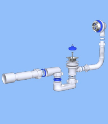 Обвязка д/ванны Ани 1 1/2"40*50 с вып. и перелвом плоский с гофрой